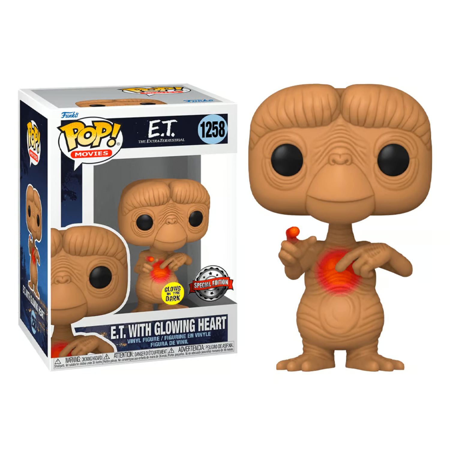 POP! MOVIES #1258 E.T. WITH GLOWING HEART GITD