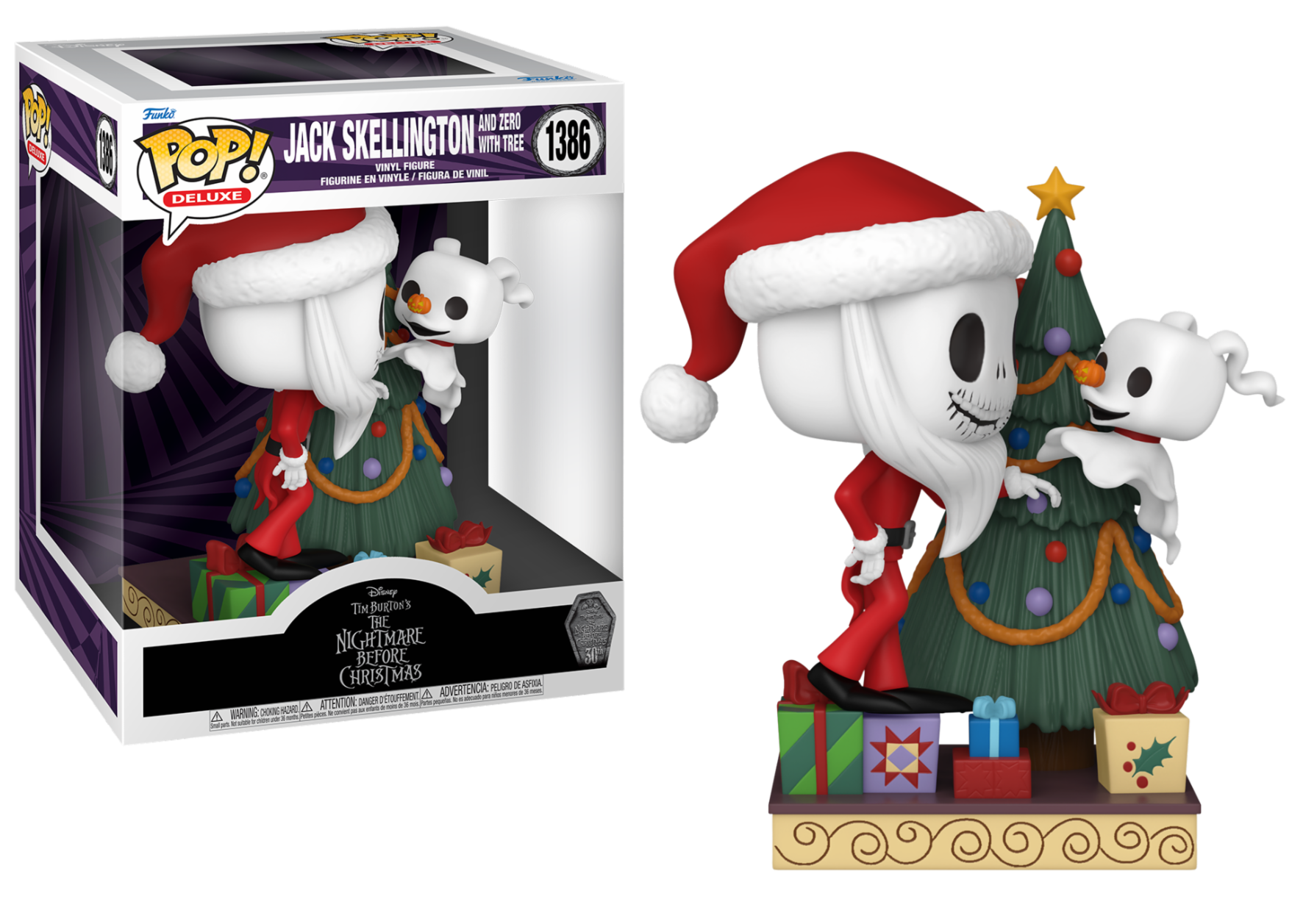 POP! DISNEY #1386 PVC NIGHTMARE BEFORE CHRISTMAS JACK SKELLINGTON & ZERO W/TREE