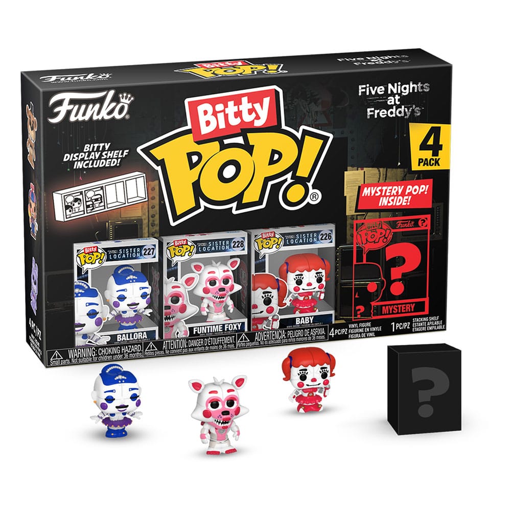 FNAF FIVE NIGHT AT FREDDY BITTY POP! VINYL FIGURE 4-PACK BALLORA 2,5 CM