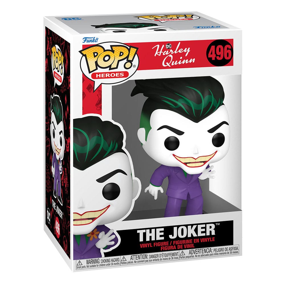 POP! HEROES #496 PVC HARLEY QUINN ANIMATED SERIES THE JOKER