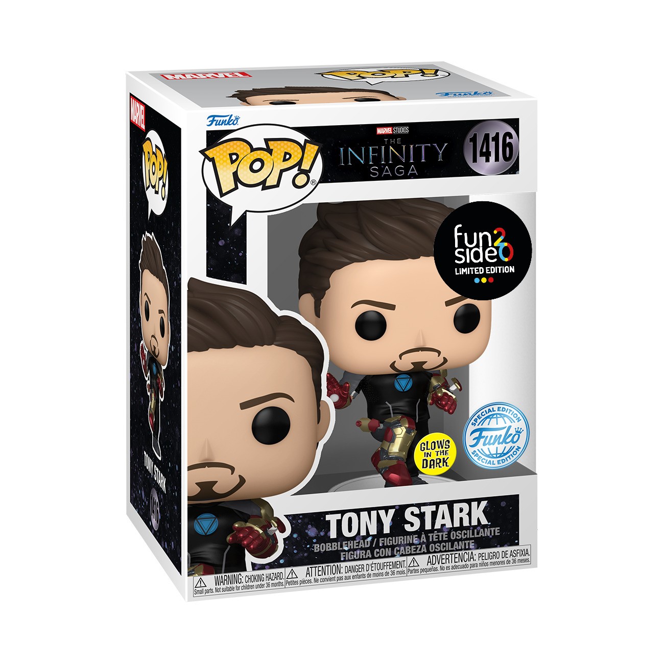 POP! MARVEL #1416 PVC BOBBLE HEAD INFINITY SAGA TONY STARK GITD