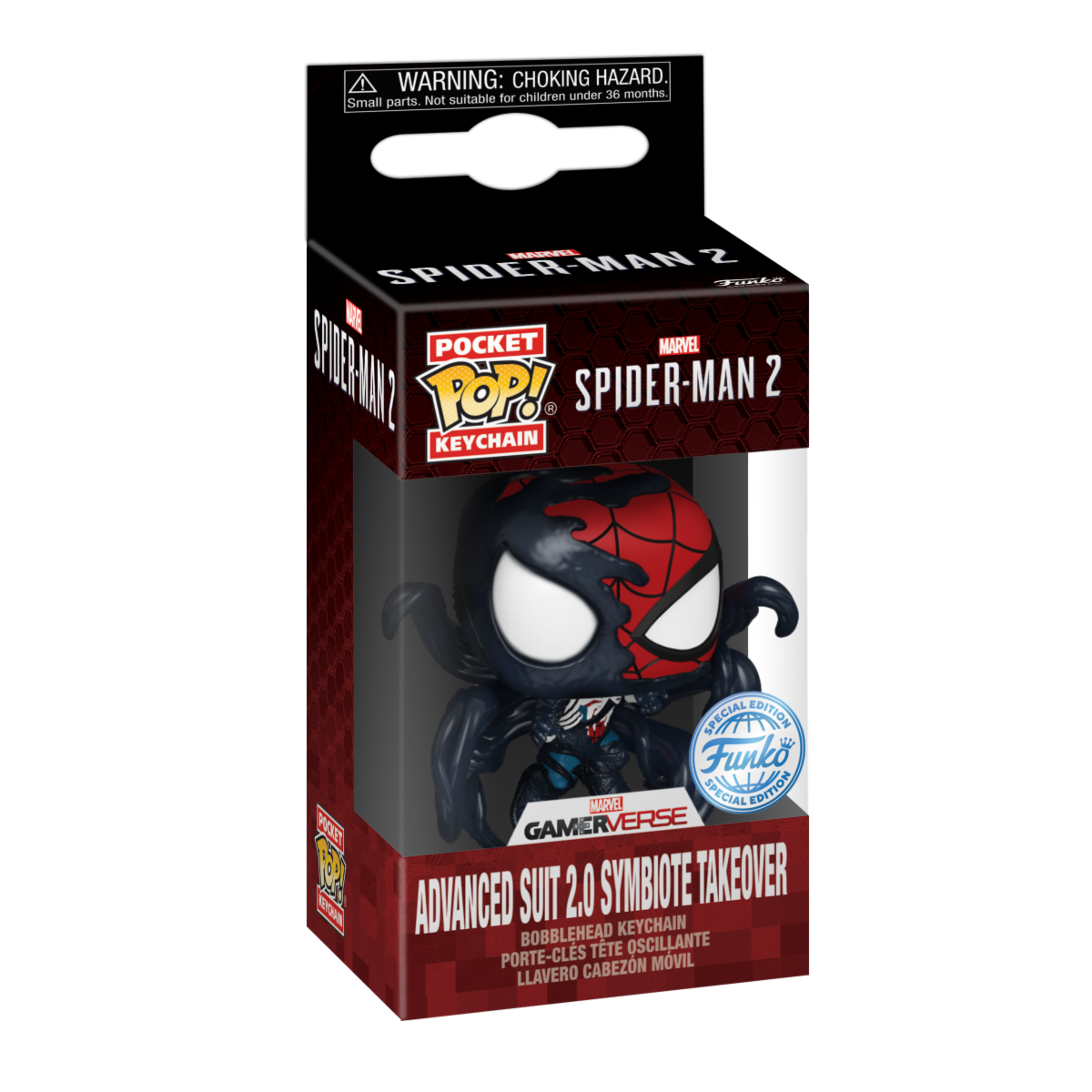 POCKET POP! KEYCHAIN SPIDER-MAN 2 ADVANCED SUIT 2.0 SYMBIOTE TAKEOVER