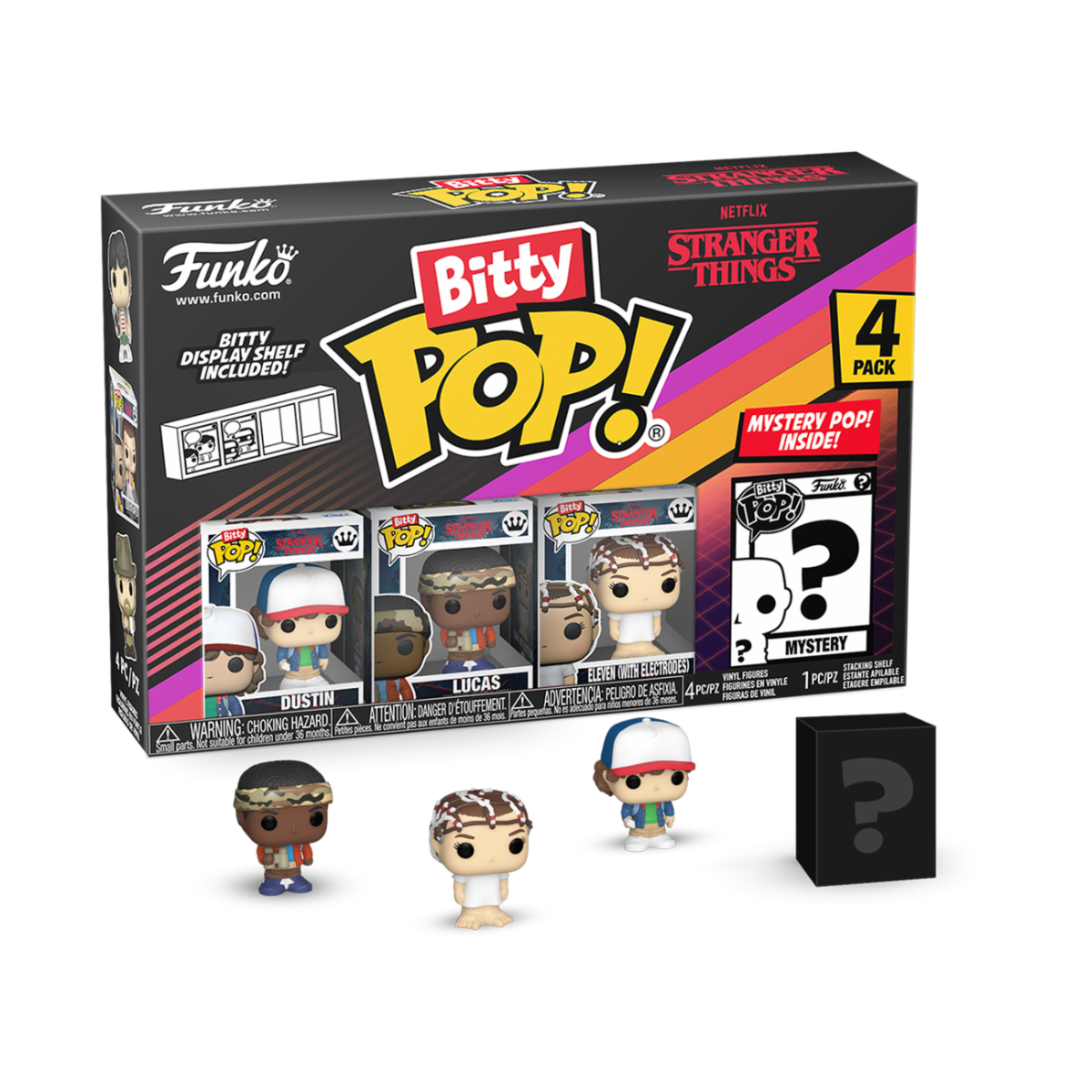 STRANGER THINGS BITTY POP! VINYL FIGURE 4-PACK DUSTIN 2,5 CM